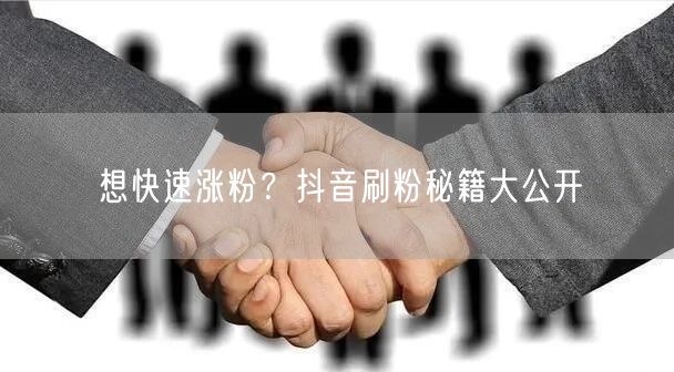 想快速涨粉？抖音刷粉秘籍大公开