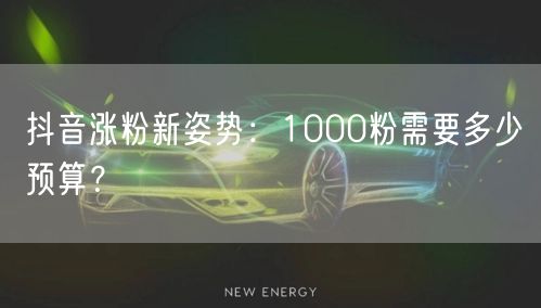 抖音涨粉新姿势：1000粉需要多少预算？