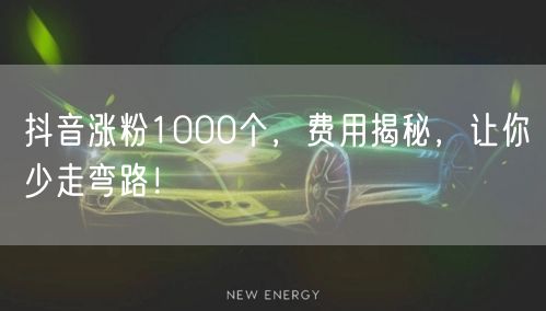抖音涨粉1000个，费用揭秘，让你少走弯路！