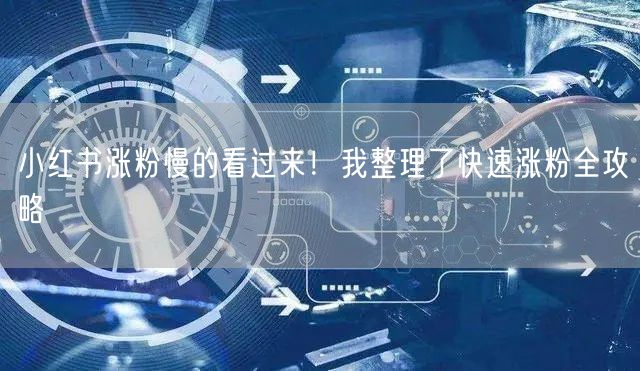 小红书涨粉慢的看过来！我整理了快速涨粉全攻略