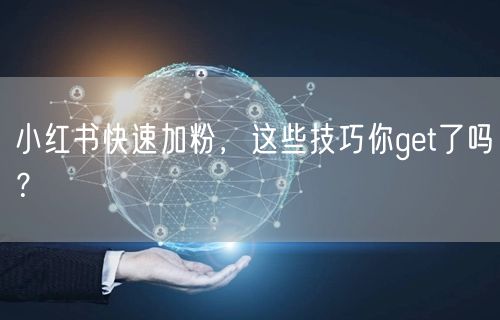 小红书快速加粉，这些技巧你get了吗？