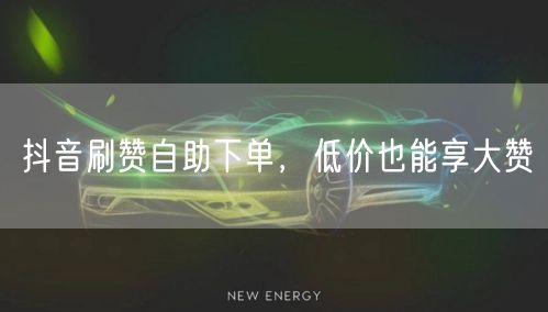 抖音刷赞自助下单，低价也能享大赞