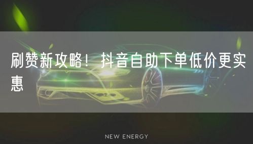 刷赞新攻略！抖音自助下单低价更实惠