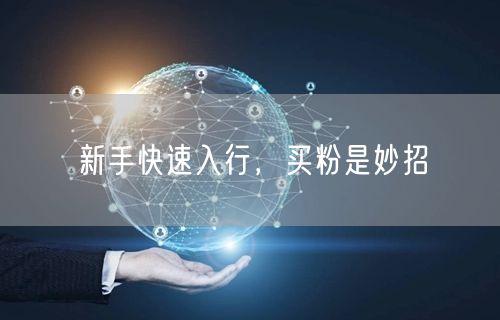 新手快速入行，买粉是妙招