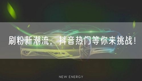 刷粉新潮流，抖音热门等你来挑战！