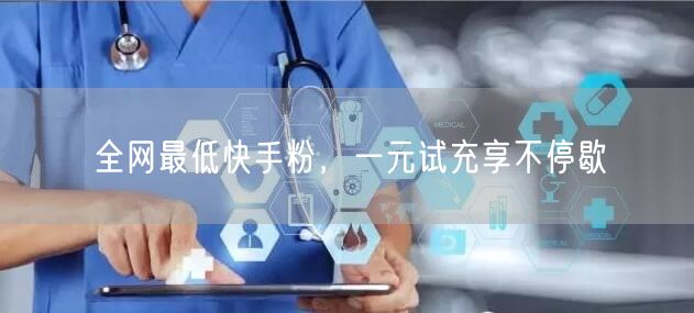 全网最低快手粉，一元试充享不停歇