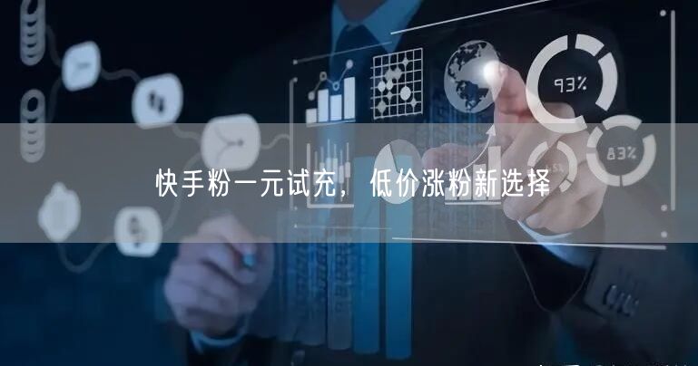 快手粉一元试充，低价涨粉新选择