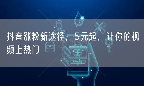抖音涨粉新途径，5元起，让你的视频上热门