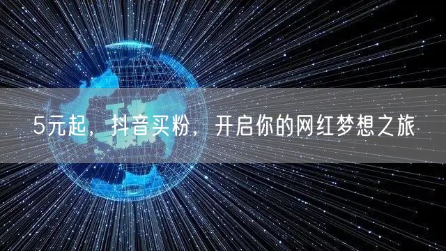 5元起，抖音买粉，开启你的网红梦想之旅