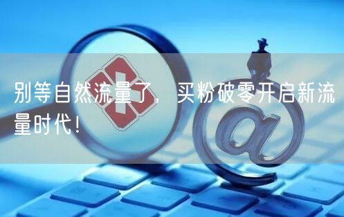 别等自然流量了，买粉破零开启新流量时代！