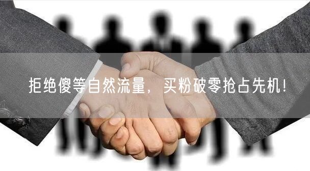 拒绝傻等自然流量，买粉破零抢占先机！