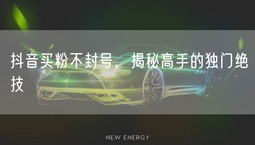 抖音买粉不封号，揭秘高手的独门绝技