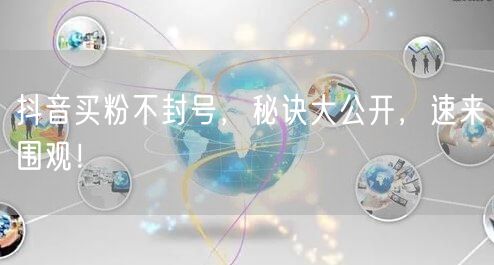 抖音买粉不封号，秘诀大公开，速来围观！