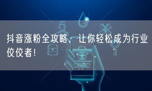 抖音涨粉全攻略，让你轻松成为行业佼佼者！