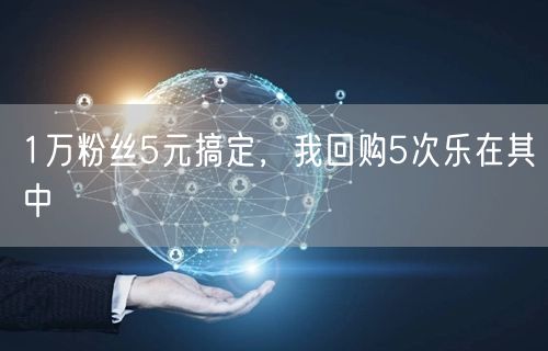 1万粉丝5元搞定，我回购5次乐在其中