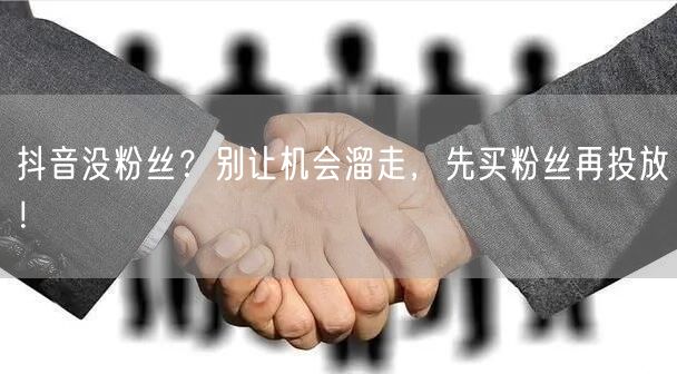 抖音没粉丝？别让机会溜走，先买粉丝再投放！