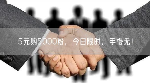 5元购5000粉，今日限时，手慢无！