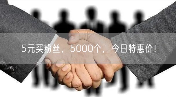 5元买粉丝，5000个，今日特惠价！