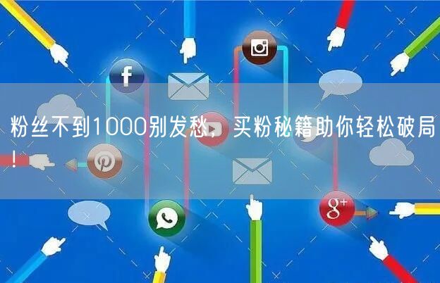 粉丝不到1000别发愁，买粉秘籍助你轻松破局！
