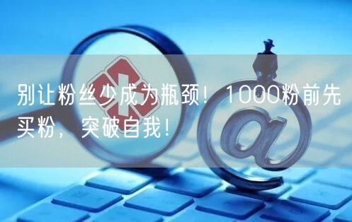 别让粉丝少成为瓶颈！1000粉前先买粉，突破自我！