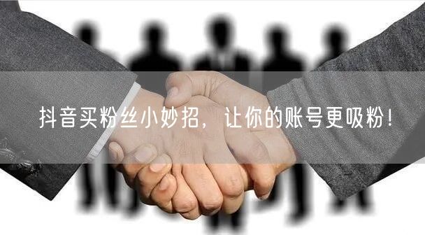 抖音买粉丝小妙招，让你的账号更吸粉！