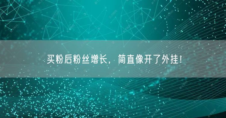 买粉后粉丝增长，简直像开了外挂！