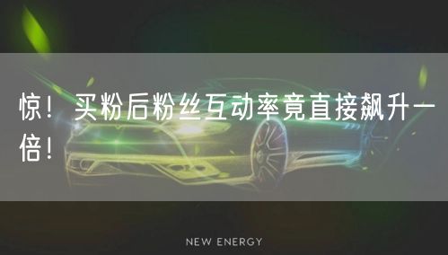 惊！买粉后粉丝互动率竟直接飙升一倍！