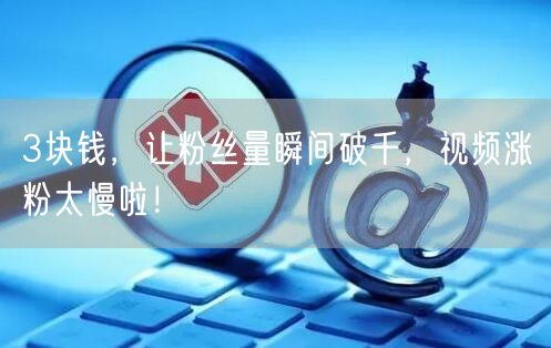 3块钱，让粉丝量瞬间破千，视频涨粉太慢啦！