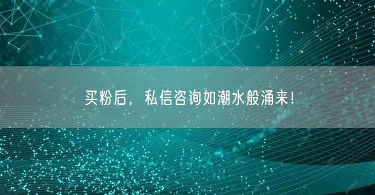 买粉后，私信咨询如潮水般涌来！