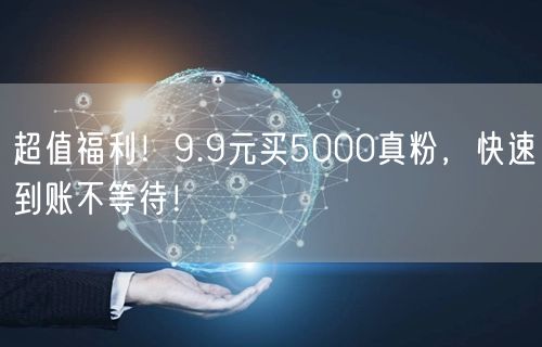 超值福利！9.9元买5000真粉，快速到账不等待！