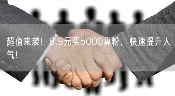 超值来袭！9.9元买5000真粉，快速提升人气！