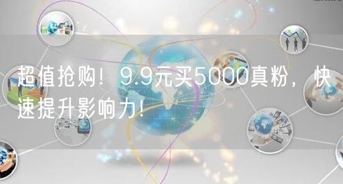 超值抢购！9.9元买5000真粉，快速提升影响力！