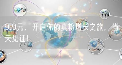 9.9元，开启你的真粉增长之旅，当天见证！