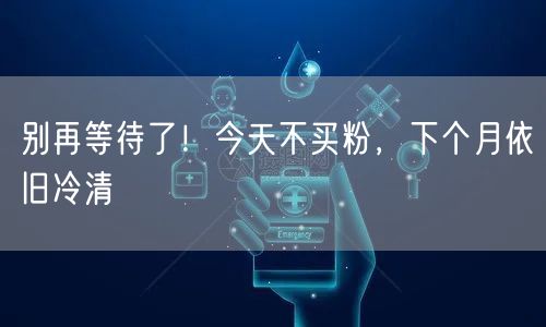 别再等待了！今天不买粉，下个月依旧冷清