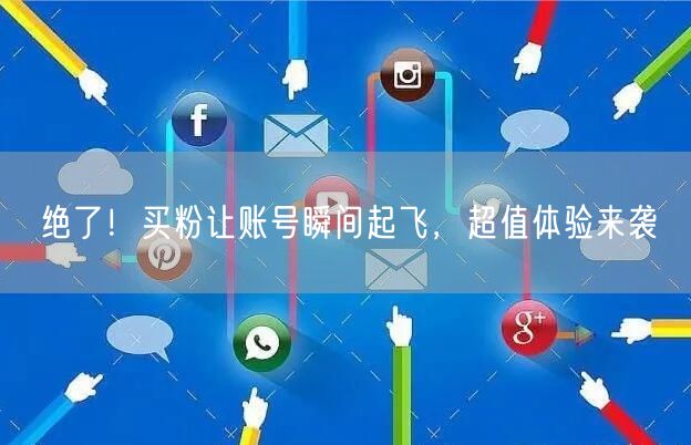 绝了！买粉让账号瞬间起飞，超值体验来袭