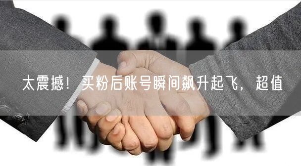 太震撼！买粉后账号瞬间飙升起飞，超值