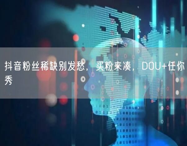 抖音粉丝稀缺别发愁，买粉来凑，DOU+任你秀