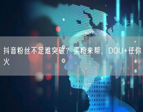 抖音粉丝不足难突破？买粉来帮，DOU+任你火