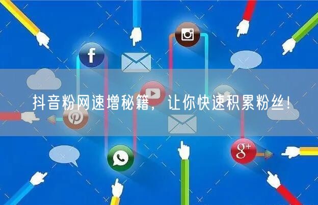 抖音粉网速增秘籍，让你快速积累粉丝！