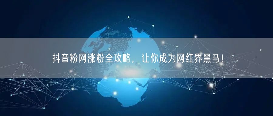 抖音粉网涨粉全攻略，让你成为网红界黑马！