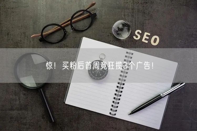 惊！买粉后首周竟狂揽3个广告！