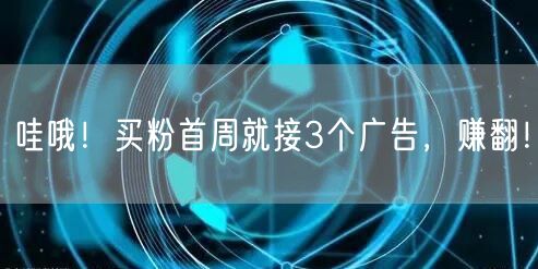 哇哦！买粉首周就接3个广告，赚翻！