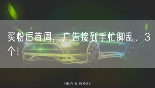 买粉后首周，广告接到手忙脚乱，3个！