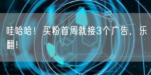 哇哈哈！买粉首周就接3个广告，乐翻！