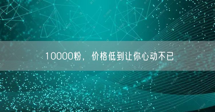 10000粉，价格低到让你心动不已