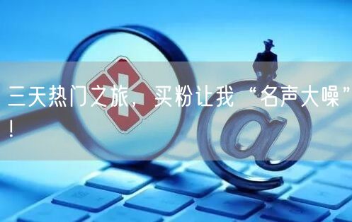 三天热门之旅，买粉让我“名声大噪”！